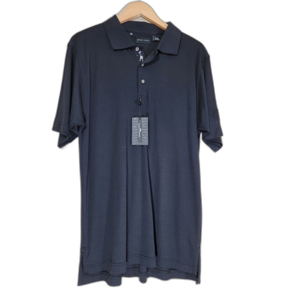 NWT Bobby Jones Pima Cotton 1930 Men's Black Golf Polo Shirt - Medium